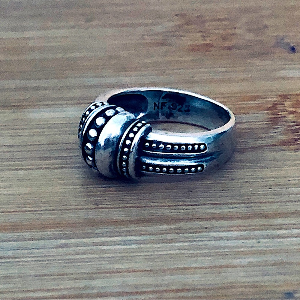$48  Estate Designer Ring  Sterling Silver  Size 8  Marked NF 925 THAILAND - Picture 7 of 10